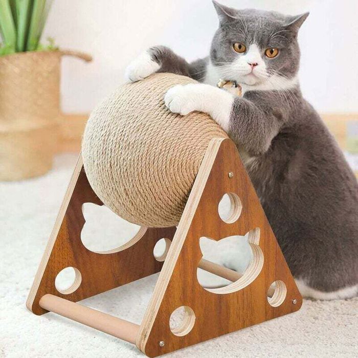 Jouet à gratter pour chat balle à gratter en sisal naturel jouet à gratter pour chat avec balle