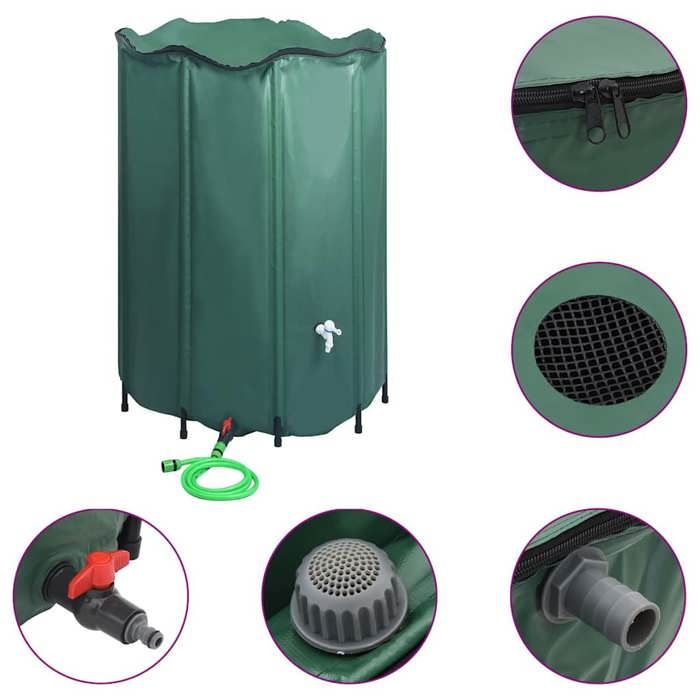 VIDAXL Réservoir pliable deau de pluie avec robinet 1250 L - (120x110 cm) BONNE2288