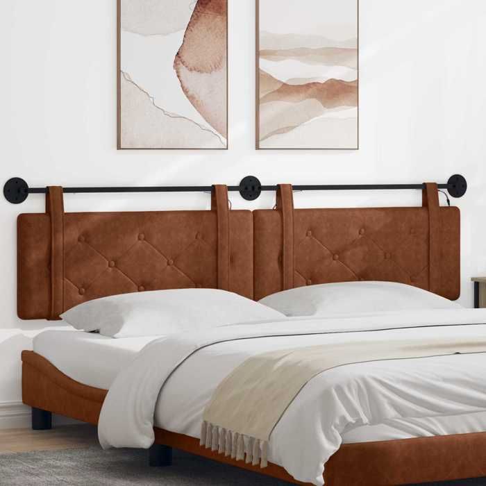 vidaXL Tête de lit suspendue Marron PU antique 3424269