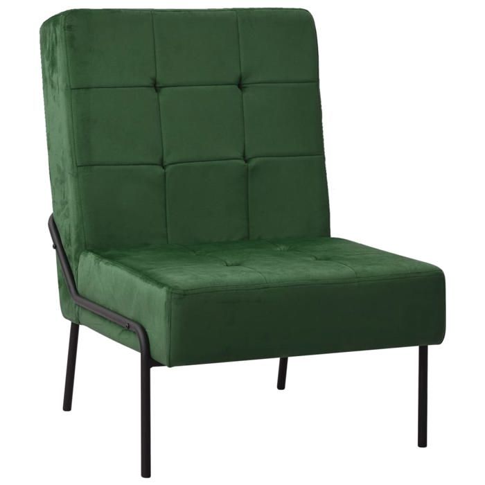 Chaise intérieure moderne vidaXL Fauteuil de relaxation 65x79x87 cm Vert foncé Velours(584）