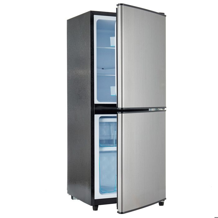 Bladez - Réfrigérateur compact 106L 60L frigo + 46L congélateur 7 niveaux LED - Argent