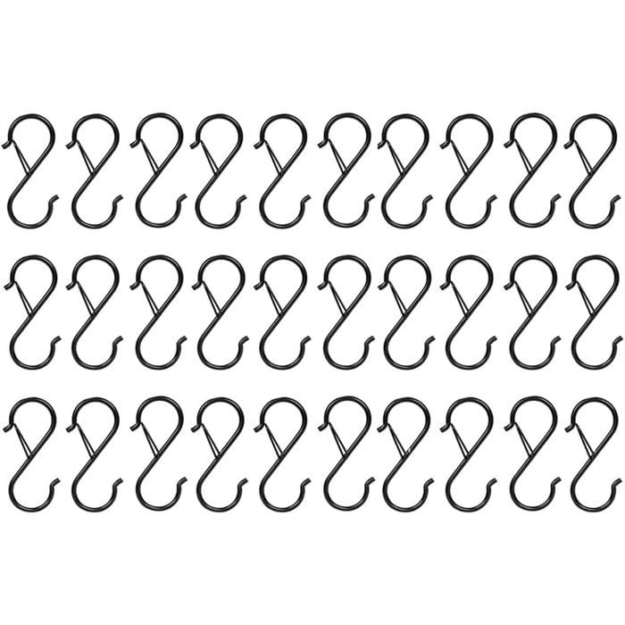 Crochets en S en acier inoxydable  - Lot de 30 pièces - Acier inoxydable - Boucle de sécurité