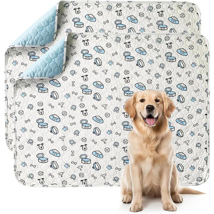 Tapis Éducateur Pour Chien Lavable RéutilisableLot De 2 (60X90Cm)Tapis Ultra Absorbant Anti-Fuites Et AntidérapantConvient Aux