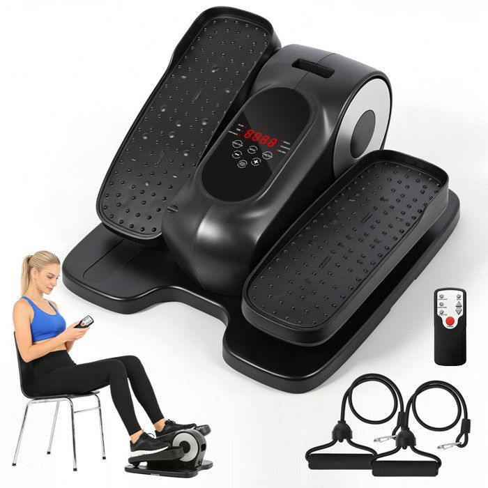 HIMALY Mini Elliptique Électrique Sous Bureau12 VitessesPédalier Motorisé Silencieux avec TélécommandeÉcran LCDFitness Maison