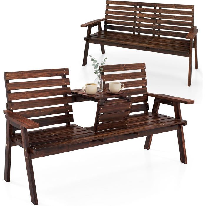 Table et Chaise dExtérieur en Bois Sapin COSTWAY Table Centrale Pliable Banc de Jardin 2-3 Personnes Banc à Lattes Charge 320kg Table et Chaise dExtérieur en Bois Sapin COSTWAY Table Centrale Pliable Banc de Jardin 2-3 Personnes Banc à Lattes Charge 320kg