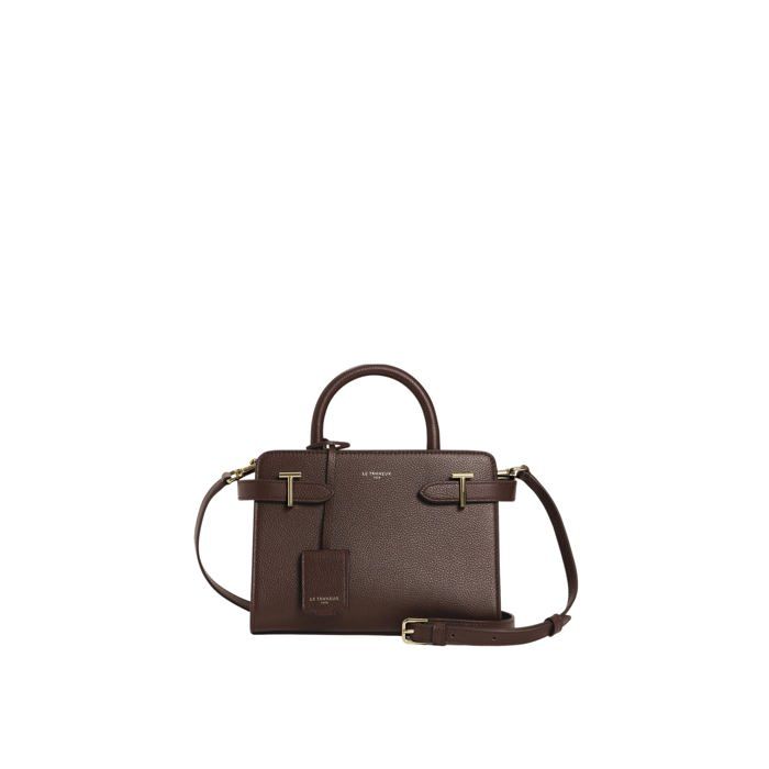 Petit sac à main - LE TANNEUR - Emilie - Cuir grainé Marron Arabica - 22x11x25 cm - Porté main Petit sac à main - LE TANNEUR - Emilie - Cuir grainé Marron Arabica - 22x11x25 cm - Porté main