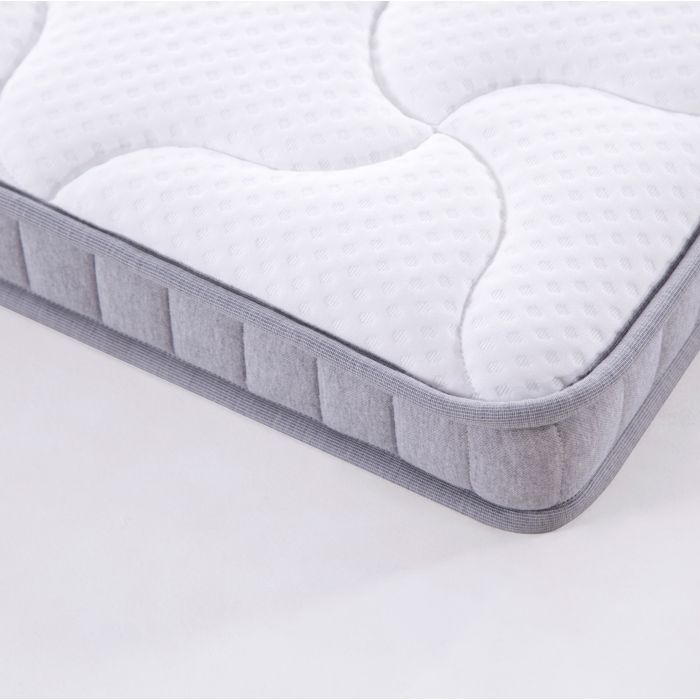 Matelas à ressorts ensachés 140 x 190 x 10 cm AESVAR 7 zones H3 mousse à mémoire de forme blanc