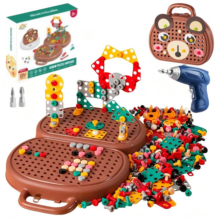 Magic Montessori Play Toolbox Boîte à Outils Montessori PIMPIMSKY Jouets puzzles Montessori 203 pièces Pour enfants 3-12 ans