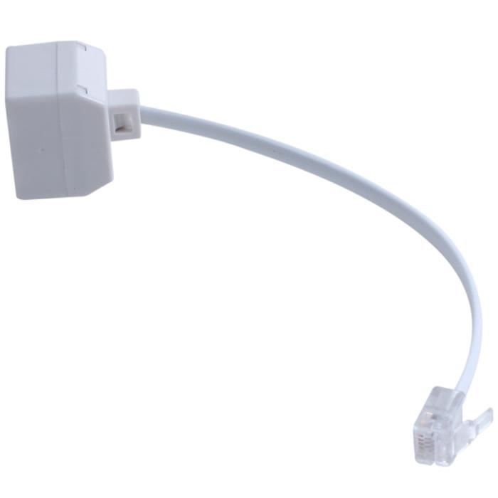 Répartiteur Téléphone RJ11 6P4C Femelle Vers 2 Ports - Connecteur Ligne Téléphonique