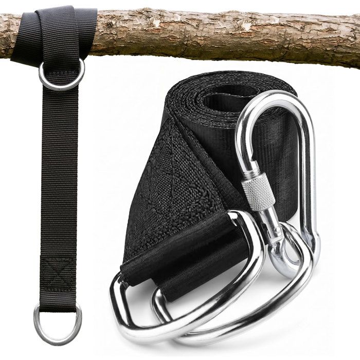 Kit pour Fixation de Balancelle de 150kg à un arbre 1x Sangle 300x5cm Corde Noir Kit pour Fixation de Balancelle de 150kg à un arbre 1x Sangle 300x5cm Corde Noir