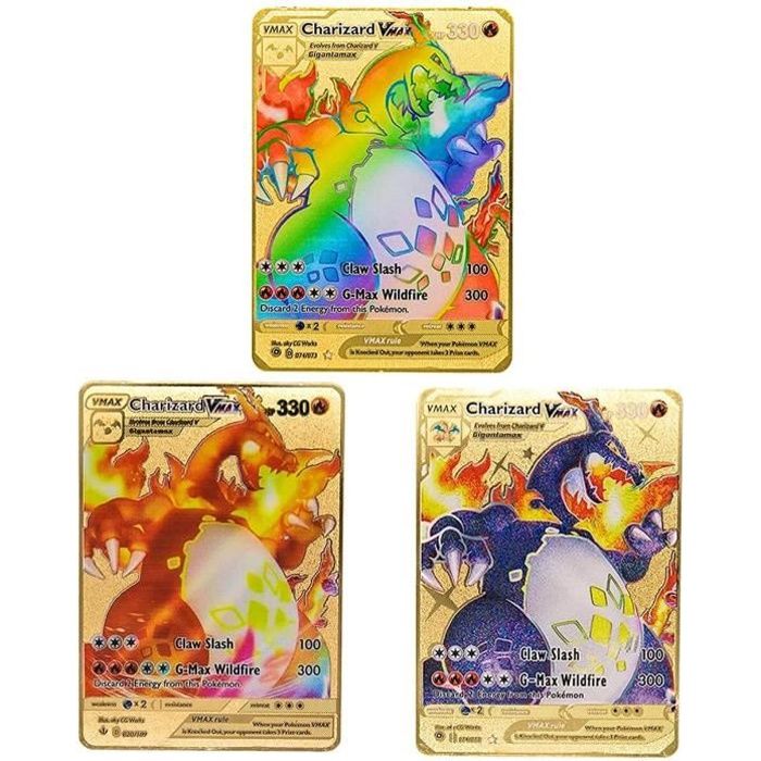 Lot de 3 cartes Pokémon rares - métallisé (3 Dracaufeu Vmax)[18