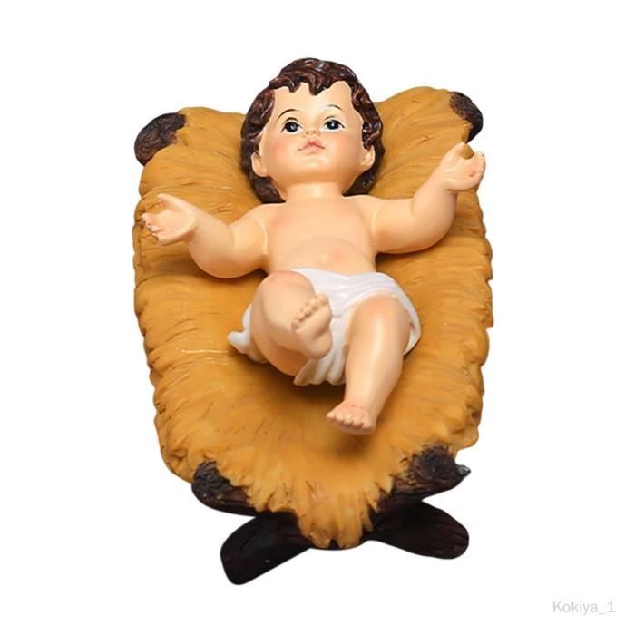 Figurine Bébé Jésus En Résine 6cm - Statue Religieuse Pour Crèche De Noël, Décoration Spirituelle Et Foi Chrétienne