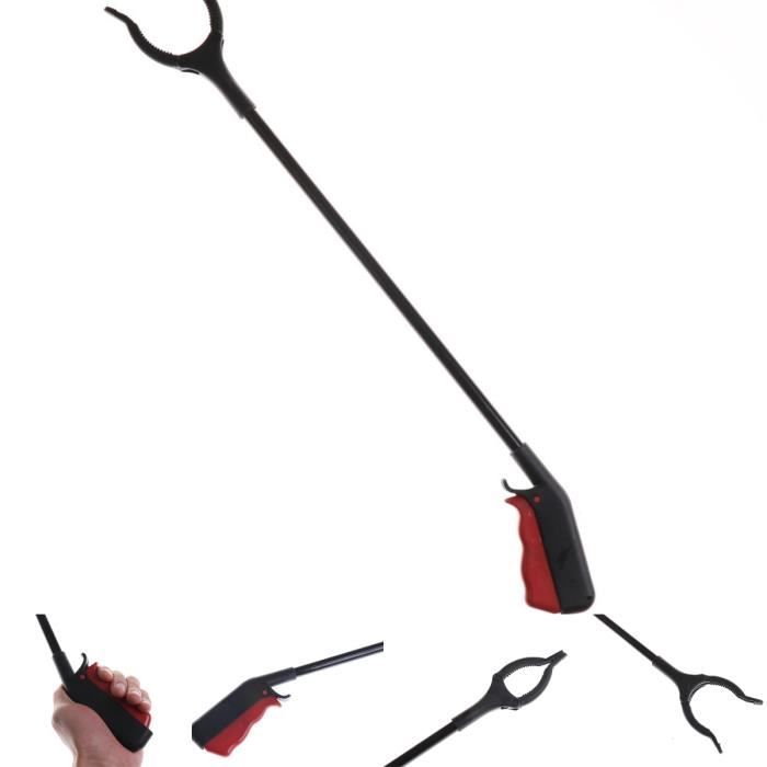 Pince Ramasse-déchets Télescopique En Acier Inoxydable - Longueur 60cm, Mâchoire Rotative