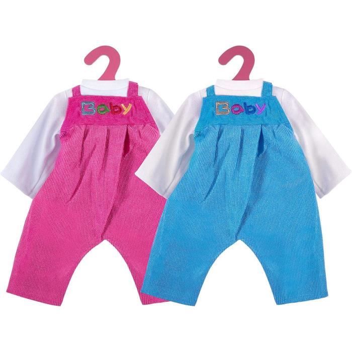 Vêtements Poupée 35-45 Cm Avec Chapeau - Tenue Rose Pour Poupée Type Baby Born