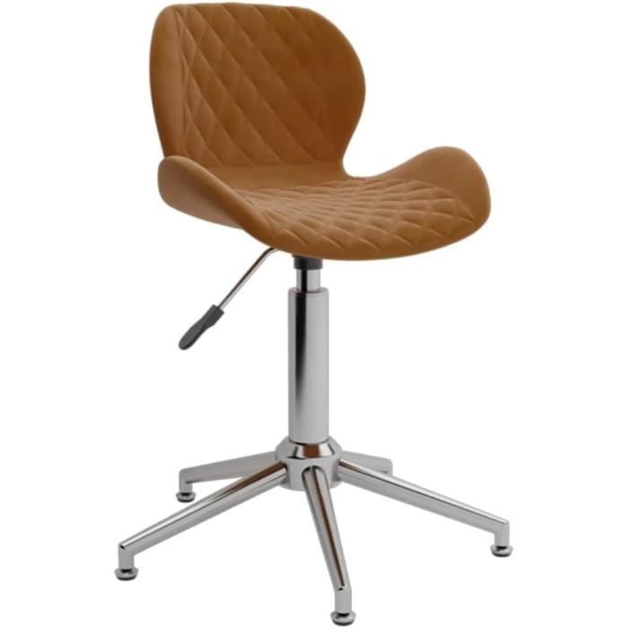 Chaise de Bureau Bois Clair et Cuir PU Blanc Siège Réglable Fonction Pivotante Pieds en Métal Mobilier de Bureau Élégant | Leroy Merlin