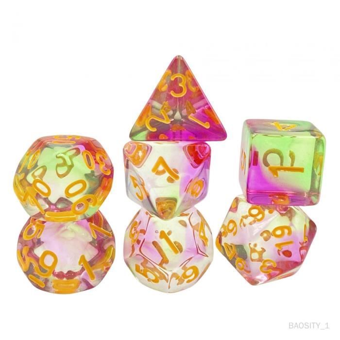 60 Dés Polyédriques D10 – 6 Couleurs Transparentes, Acrylique 22 Mm – Jeux De Société, JDR, Cadeau