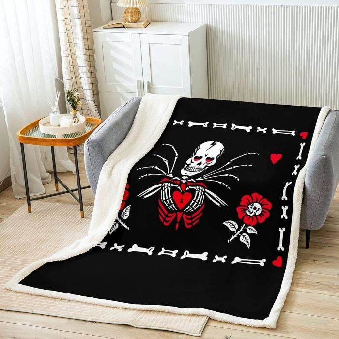 Mitaines Phosphorescentes Halloween – Motif Squelette/crâne, Taille Unique 5-12 Ans, En Acrylique Chaud