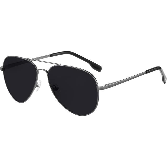 Lunettes De Soleil Hommes Et Femme Aviateur Polarisees Pilote Anti Anti Reflet Verres En Miroir u5819 Metal A Canon Gris Achat Vente lunettes de soleil Neuf Cdiscount