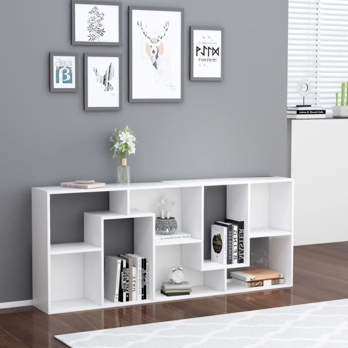 Bibliothèque Étagère de Rangement Blanc 67x24x161 cm Aggloméré