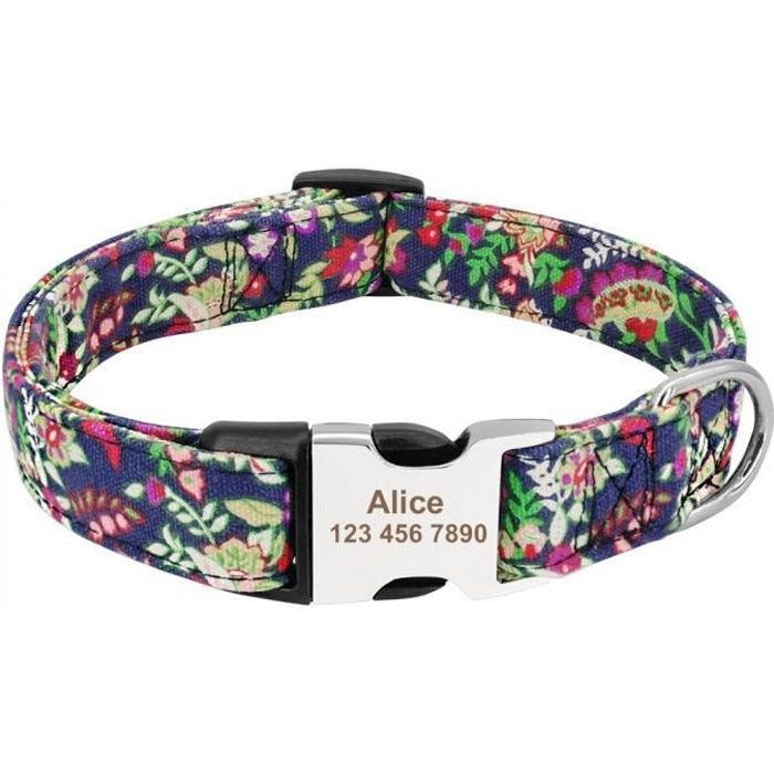 Version Pu L Collier De Chien Personnalise En Nylon Pour Animaux Compagnie Etiquette Reglable Grave Chiot Chat Plaque Achat Vente Collier Version Pu L Collier De Cdiscount
