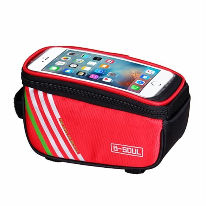 Sacs De Cadre Avant De Vélo Étui De Téléphone 7.0 Po Tube Sup Rieur Imperm Able Sac De Rangement R Fl Chissant