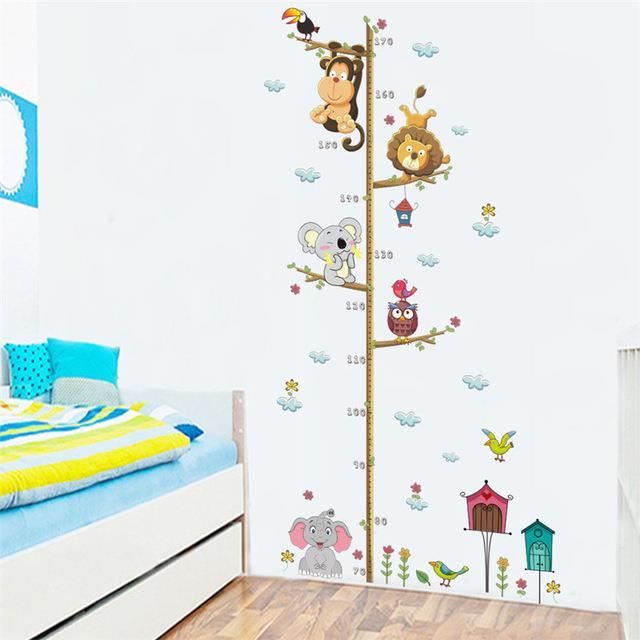 Cha Dinosaure Mignon Jouant Avec Bebes Animaux Hauteur Croissance De Mesure Tableau Sticker Mural Amovibles En Vinyle Diy Regle De 70 180cm Pour Chambre Bebe Tableau De Hauteur Dinosaures De Dessin Anime Stickers