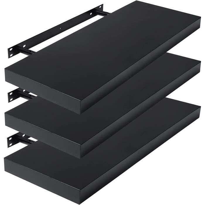 EUGAD Étagères Murales Flottantes 3pcs Noir 30x22.9x3.8 Cm - Rangement MDF Design