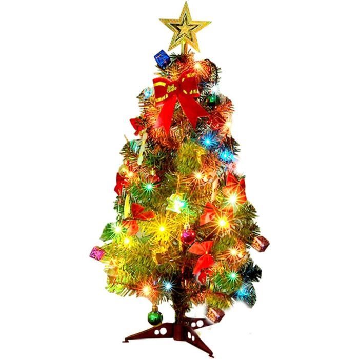Mini Sapin De Noël 60cm Avec Guirlande LED - Déco De Table Ambiance Féerique