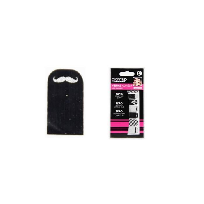 Kit Faux Ongles GLAM UP French Noir Mat Et Brillant - Avec Adhésifs - Neuf Sous Blister