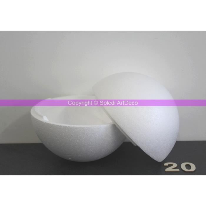 Boule Polystyrène 20 Cm Blanc - Glorex | Pour Bricolage, Décoration, Séparable