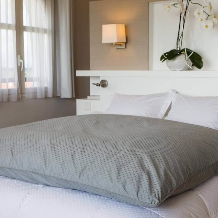 Édredon - CASTEX COUETTES NATURELLES - Jacquard gris clair - 160x170 cm - 90% duvet neuf - 700 cuin Édredon - CASTEX COUETTES NATURELLES - Jacquard gris clair - 160x170 cm - 90% duvet neuf - 700 cuin