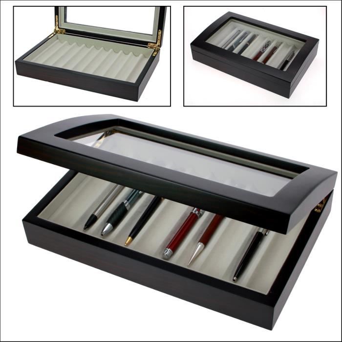 Coffret vitrine en bois - 17 casiers - Boîtes en bois