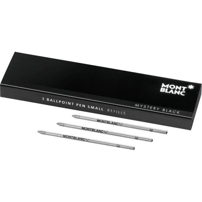 Montblanc 116193 Recharge pour Stylo Bille Montblanc 3x Mystery Black Noir Meisterstück