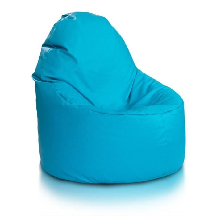 fauteuil pouf yoko cuir ecologique e1 turquoise