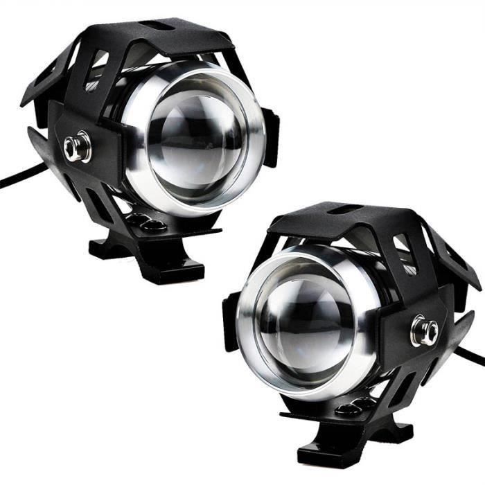 50W Phare Moto Feux Additionnels LED Phares Avant Moto Anti Brouillard Projecteur Spot LED 9~60V pour Truck Off Road 4X4 ATV,Noir