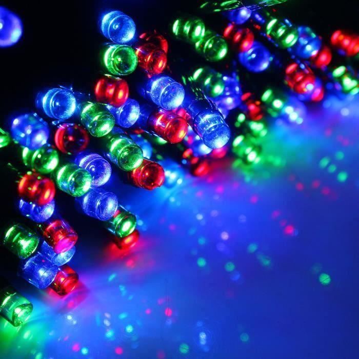 Guirlande Solaire de Noël 20M 200LED Lumière Décoration Multicolore