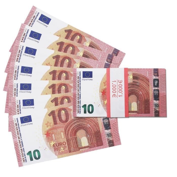 Faux Billets Euros Pour Jouer PROP 10 Euros, Faux Euros, Billets Faux Comptage Argent Faux Enfants
