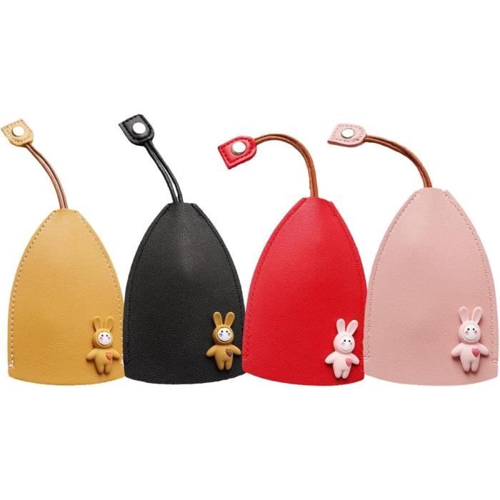 Lot 5 Étuis Cuir PU Pour Clés De Voiture – Imperméables, Grande Capacité + Poche Monnaie – 5 Couleurs Fun