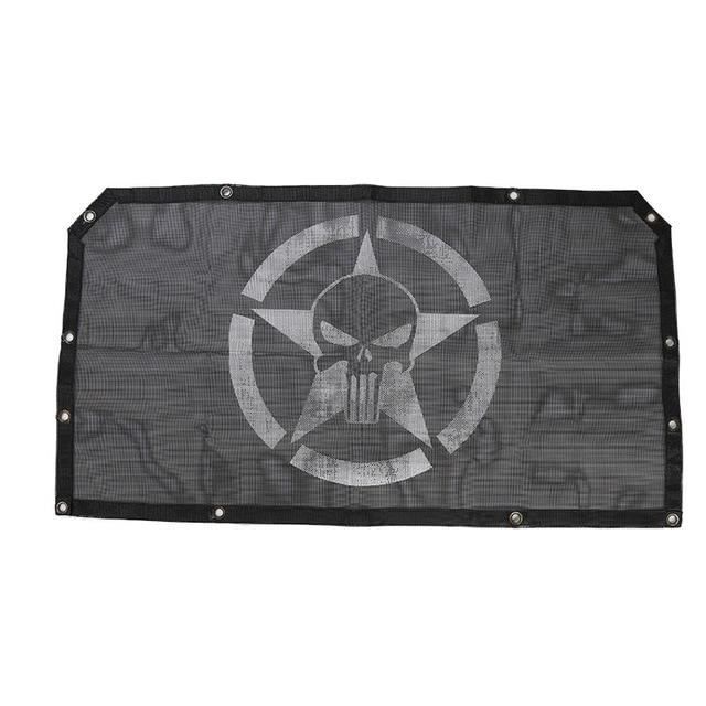 Pare-soleil Maille étoilé Pour Jeep Wrangler JK/JKU 4 Portes 2007-2018 - 2 Pièces - Anti-UV Et Réduction Du Bruit