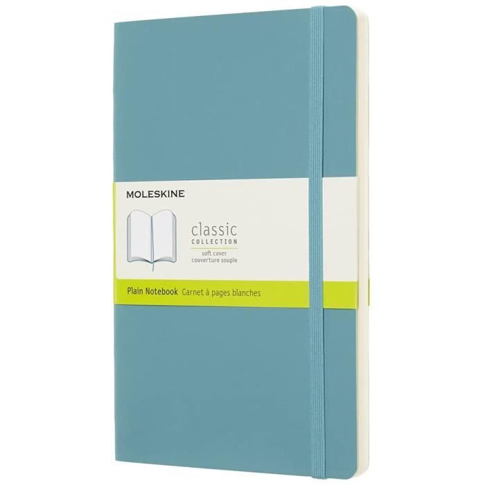 Carnet Moleskine Classique - Couverture Rigide Vert Myrte - 240 Pages Blanches - 13x21 Cm - Élastique Et Ruban