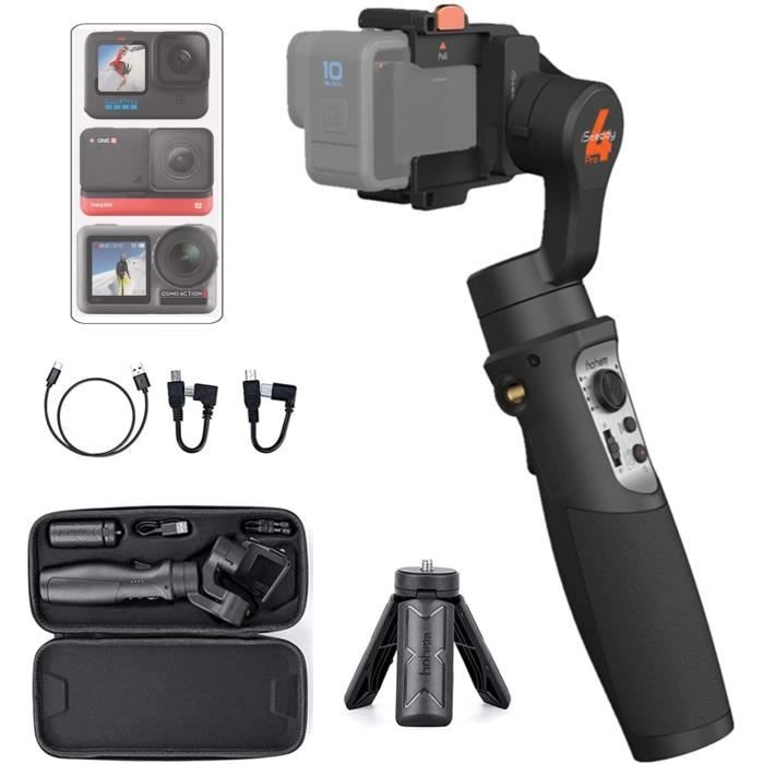 Hohem iSteady Pro 4 Camera d'action Gimbal 3-Axe Stabilisateur anti-eclaboussures pour GoPro Hero 10/9/8/7/6/5/4/3,DJI OSMO A