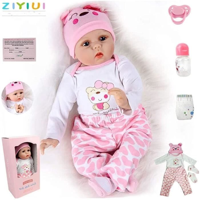 ZIYIUI Realiste Bebe Reborn Fille Reborn poupee bebe Vinyle de Silicone Souple 22 Pouces 55 cm Simulation Nouveau ne Jouet Reali 123 Cdiscount Jeux Jouets