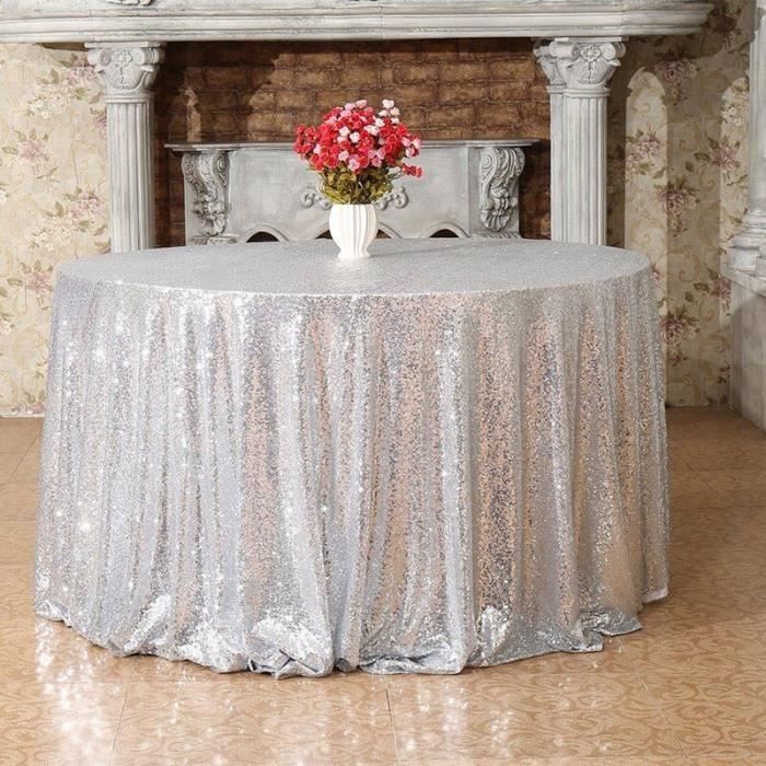 Style 3 Nappe De Table Ronde A Paillettes Fourniture De Decoration Pour Mariage Fete D Anniversaire Maison Cdiscount Maison