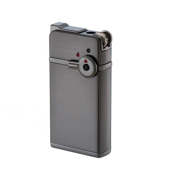 Briquet Pliable Portable 5 En 1 – Flamme Jet Coupe-Vent Butane Rechargeable – Allume-Cigare Camping & Bougie (Noir, Sans Gaz)