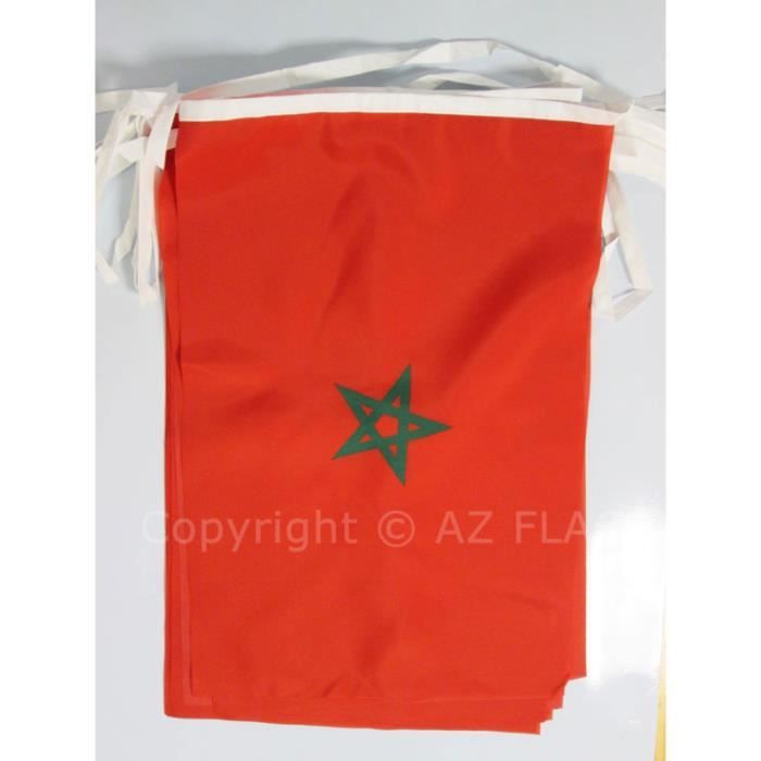 Stormflag - Guirlande Drapeaux Maroc 6 Mètres 20 Fanions 14x21 Cm - Décoration Maroc Fête & Événement