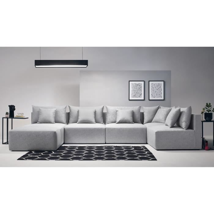 Canapé Modulable Metis Gris Clair Panoramique Modulable Changez Votre Canapé Autant Que Vous Le Souhaitez Coussins Déco