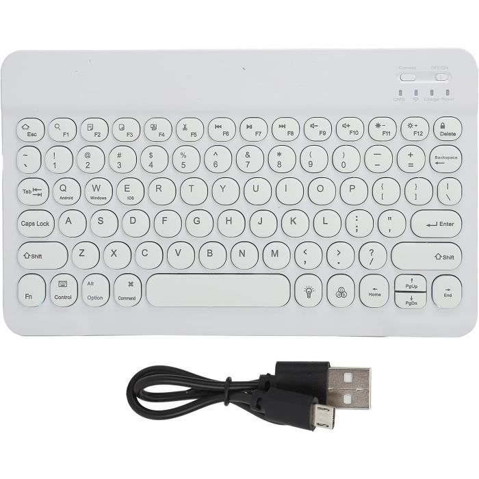 Clavier Bluetooth T'n'b AZERTY - Blanc Et Argenté