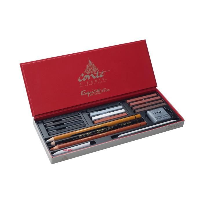 CONTE A PARIS Coffret esquisse 12 carrés 3 crayons accesscoires