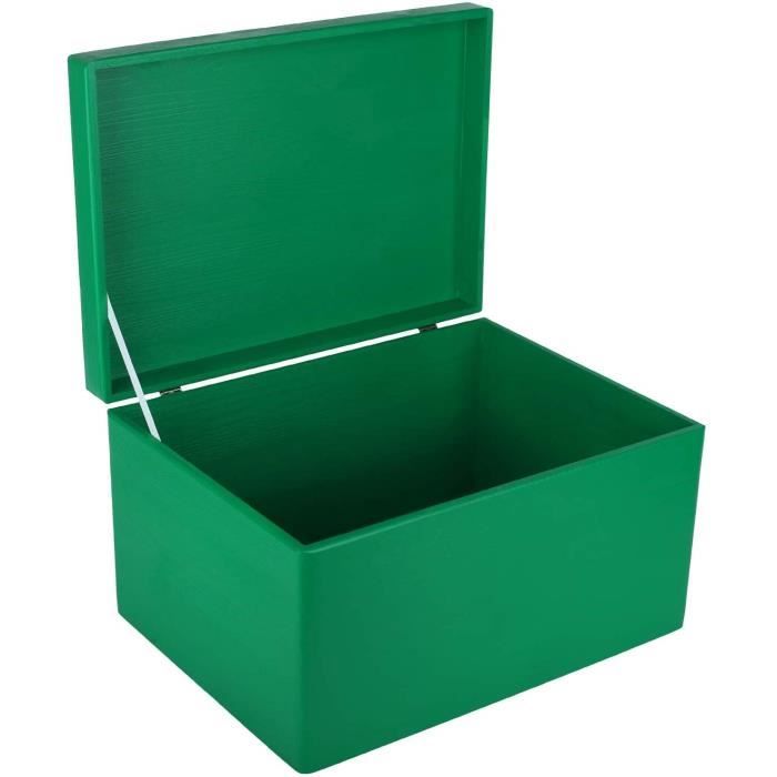 Boîte De Rangement Bois LAUBLUST XL 40x30x24 Cm Noire - Coffre à Jouets FSC
