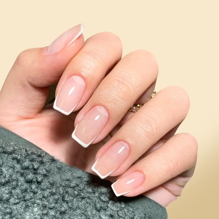 DAMILY® Faux Ongles French court - Pack De 24 , French, Ongles À ...
